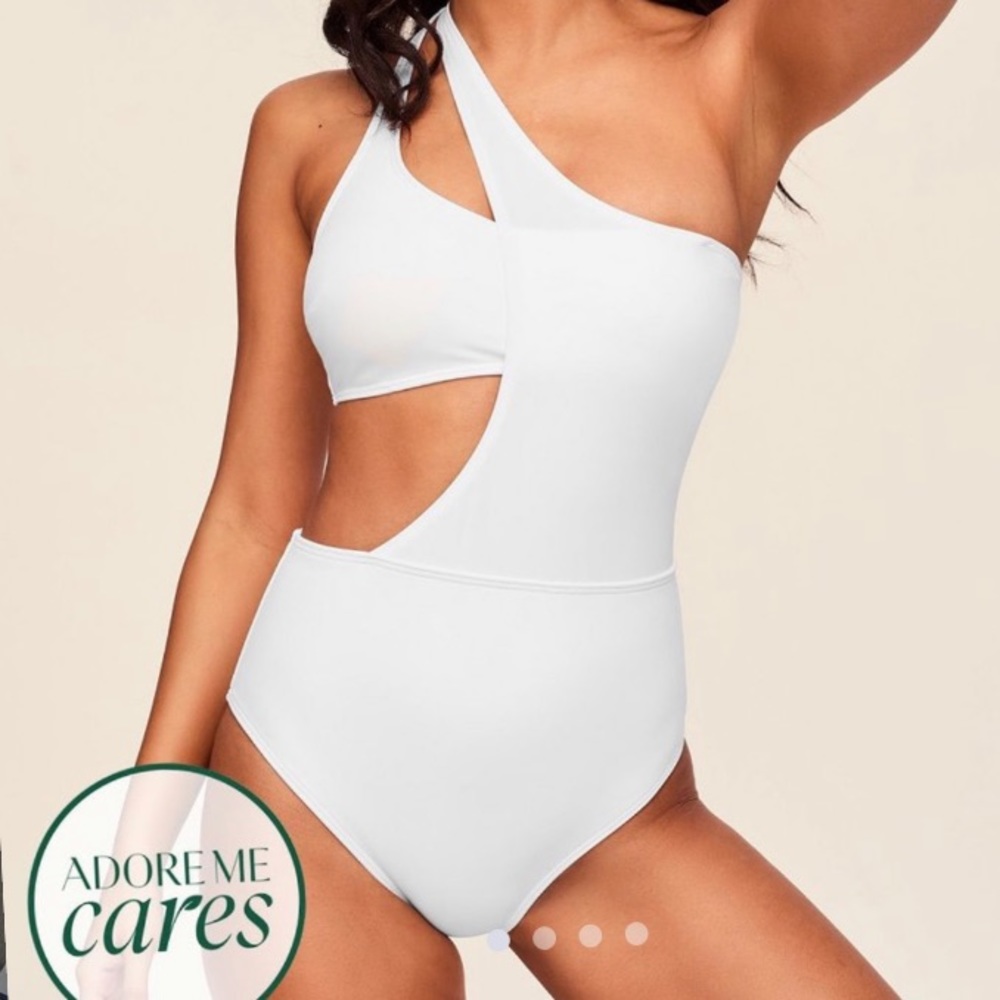 ADORE ME ALAINE CONTOUR WHITE SWIMSUIT NWT